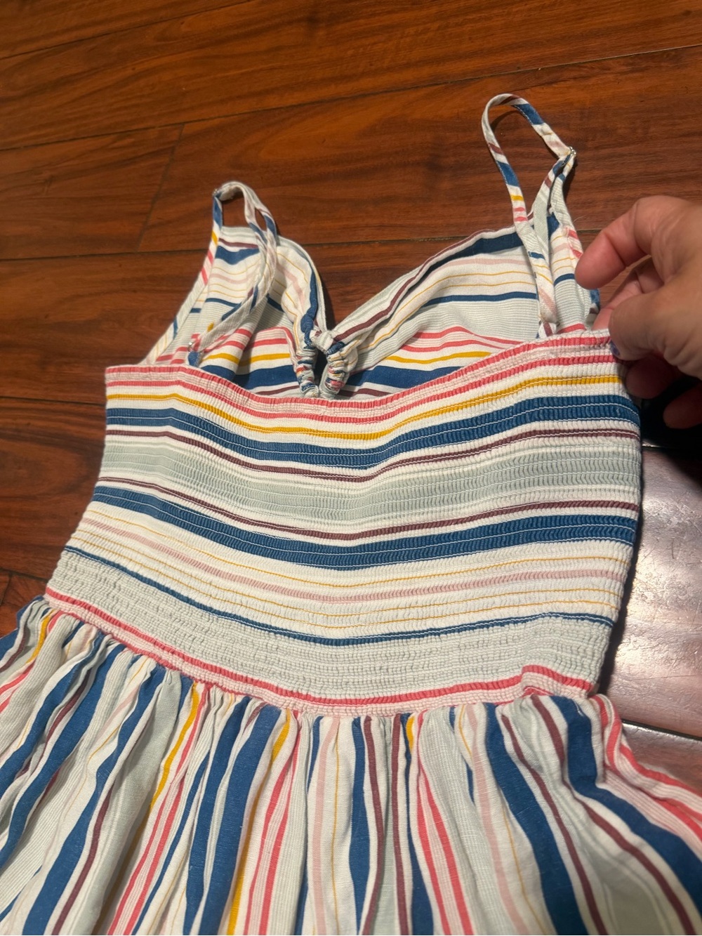 Anthropologie Multicolor Striped Mini Dress - Blue, Red, Yellow - Picture 5 of 10